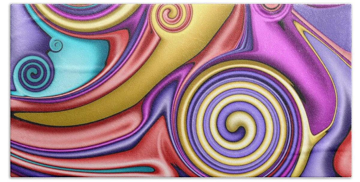 Hurricane Hand Towel featuring the painting Fluid Painting Colorful by Patricia Piotrak