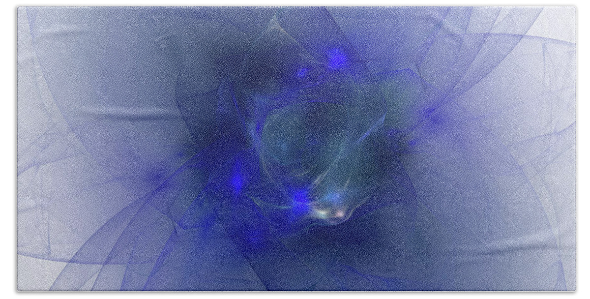 Abstract Bath Towel featuring the digital art Folds of Foamy Waves by Brandi Untz