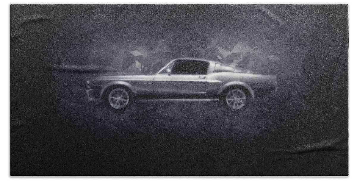Ford Mustang Gt Bath Towel featuring the digital art Ford Mustang GT by Airpower Art