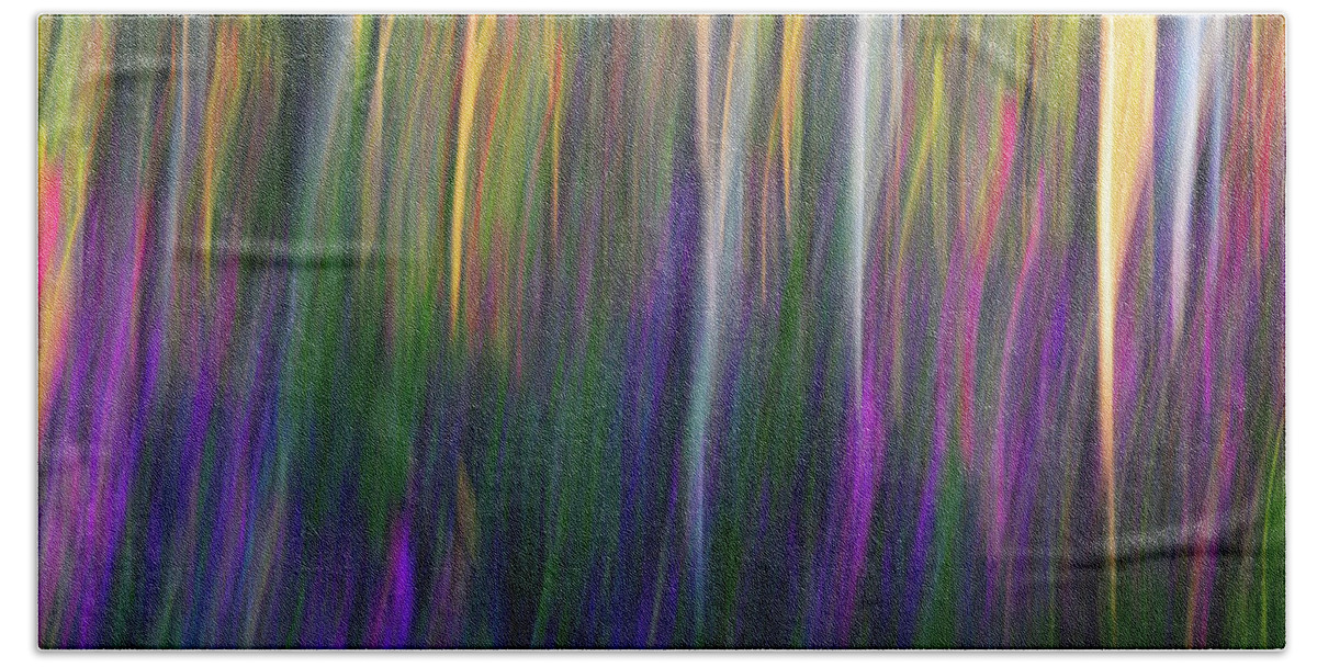 Sweet Pea Bath Towel featuring the photograph Forest Illusions- Purple Passion by Whispering Peaks Photography