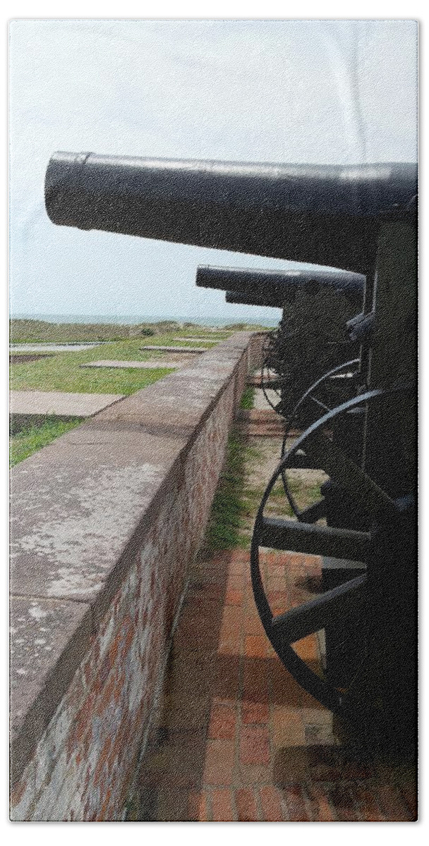 Cannons Hand Towel featuring the photograph Fort Macon Cannons 4 by Paddy Shaffer