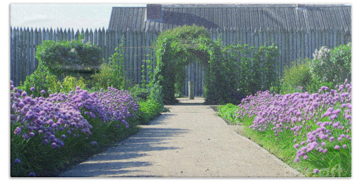 Purple Hand Towel featuring the photograph Fort Vancouver NHS Period Garden by Rich Collins