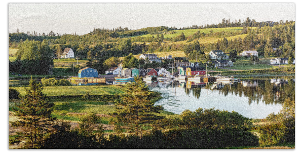 Pei Bath Towel featuring the photograph French River Harbor by Douglas Wielfaert