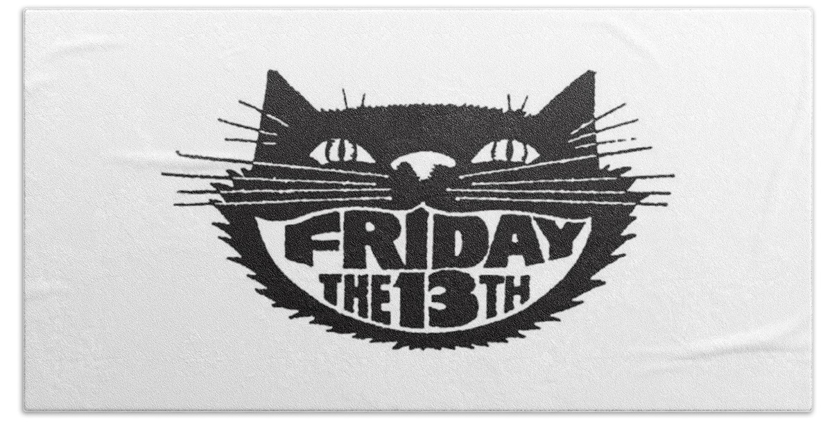 Animal Hand Towel featuring the drawing Friday the 13th in Cat's Mouth by CSA Images