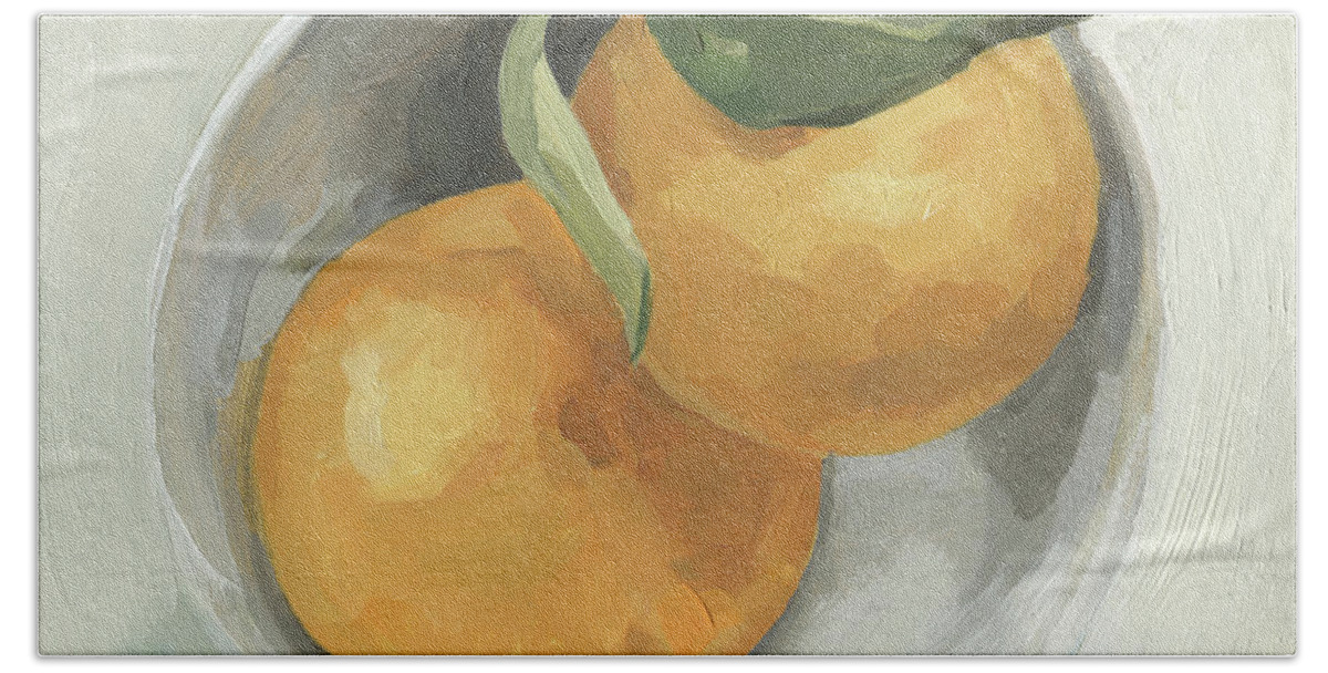 Kitchen Hand Towel featuring the painting Fruit Bowl II by Emma Scarvey