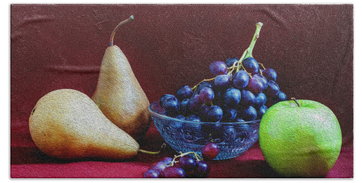 Pears Bath Towel featuring the photograph Fruits still life by Vishwanath Bhat