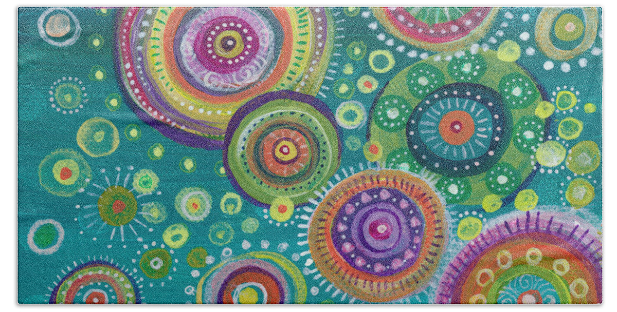 Full Circle Bath Towel featuring the painting Full Circle by Tanielle Childers