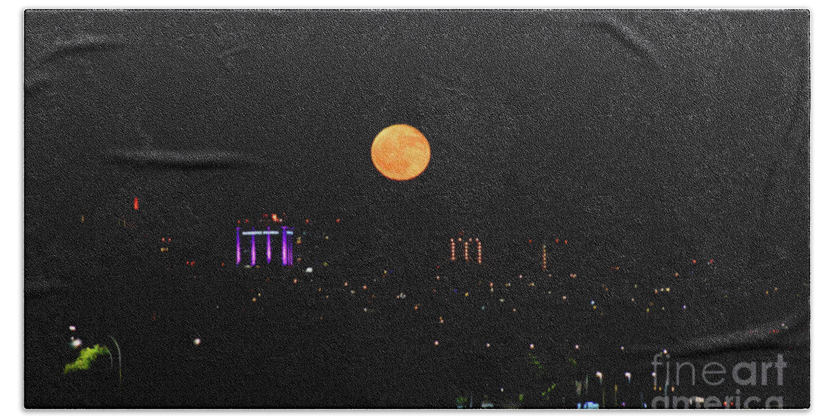Full Moon Hand Towel featuring the photograph Full Moon in California by Aicy Karbstein