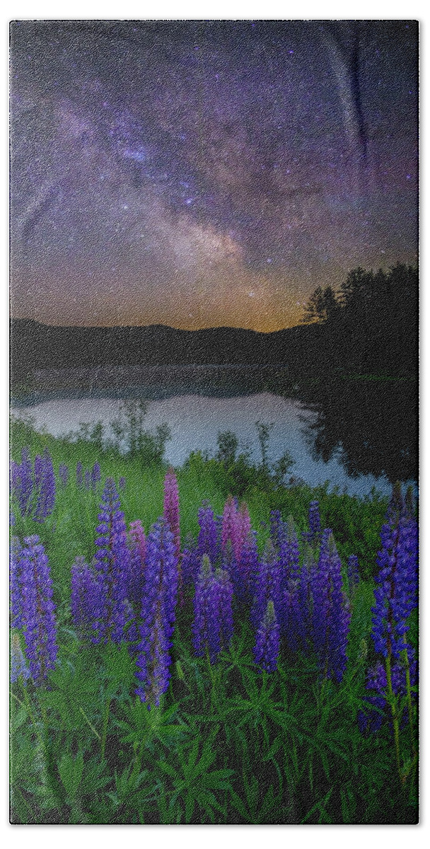 New Hampshire Bath Towel featuring the photograph Galactic Lupines by Rob Davies