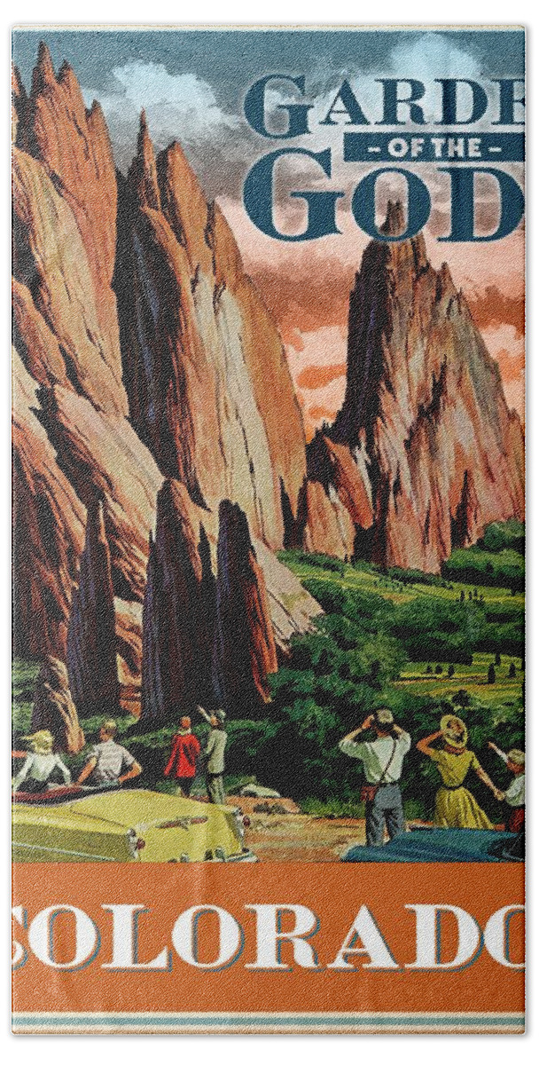 Colorado Bath Towel featuring the drawing Garden Of The Gods by James Bingham