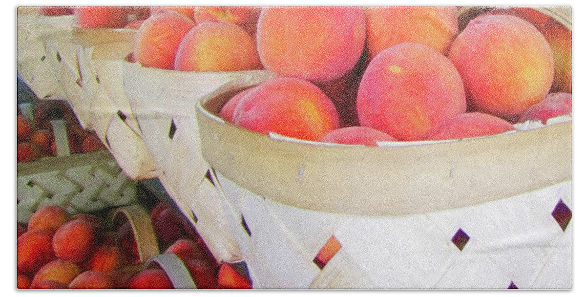 Peaches Hand Towel featuring the digital art Georgia Peaches by Susan Hope Finley