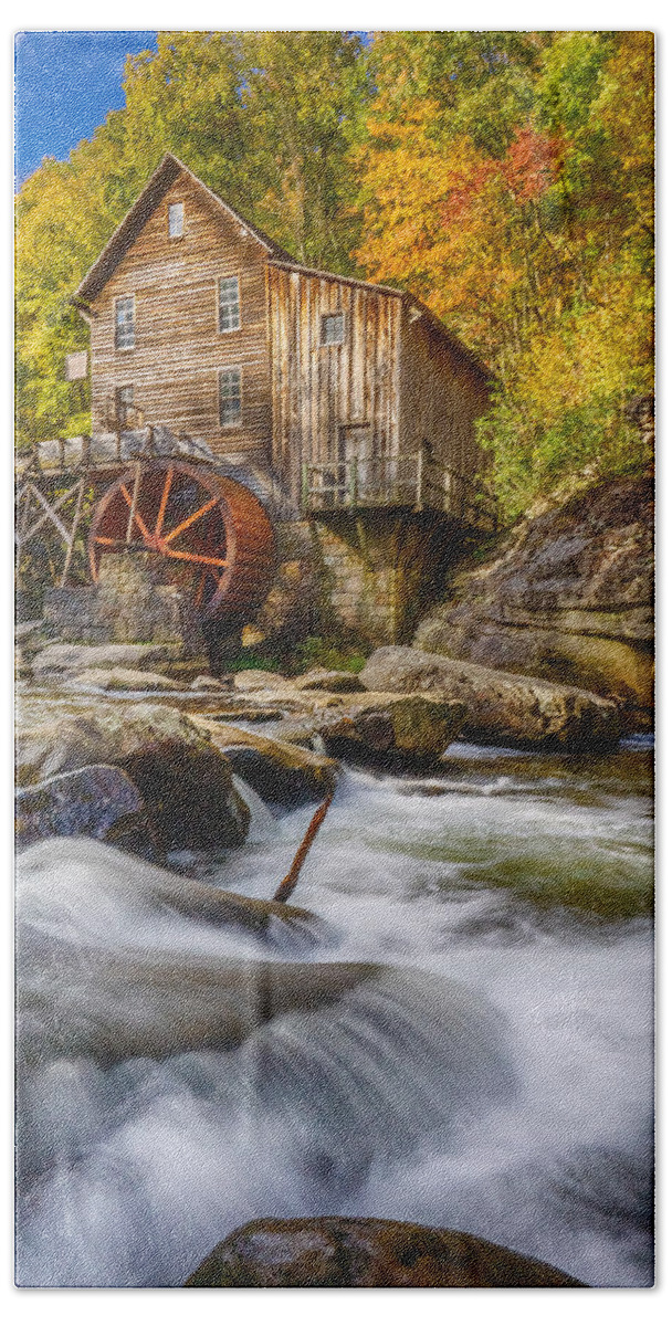 Wv Bath Towel featuring the photograph Glade Creek Mill by Amanda Jones