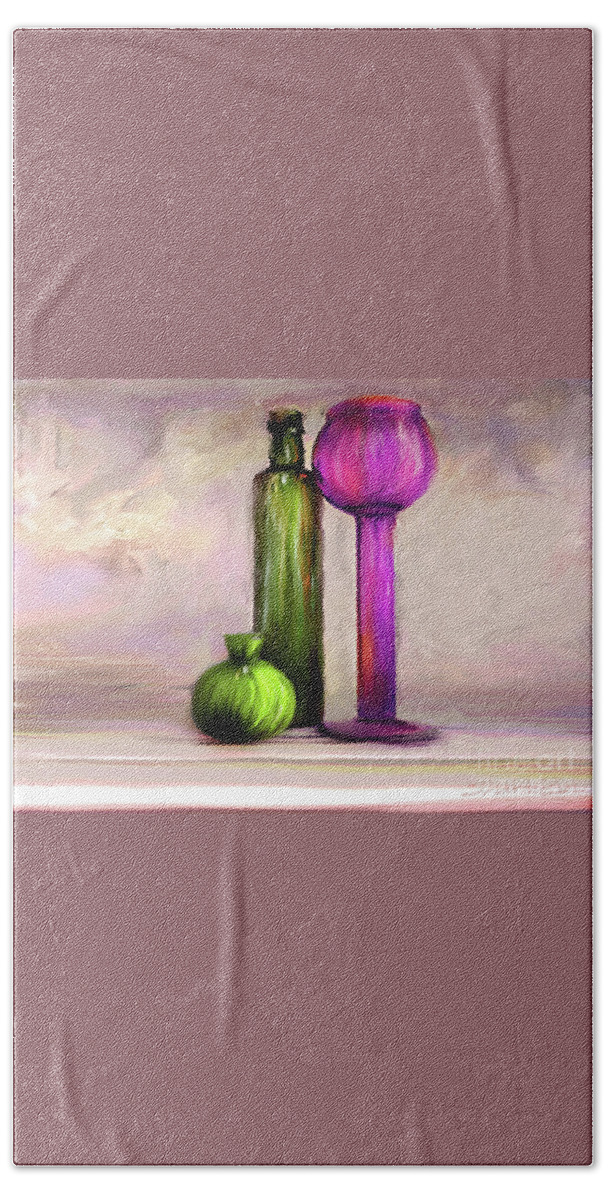 Glass Impression Hand Towel featuring the digital art Glass on Glass by Sharon Beth