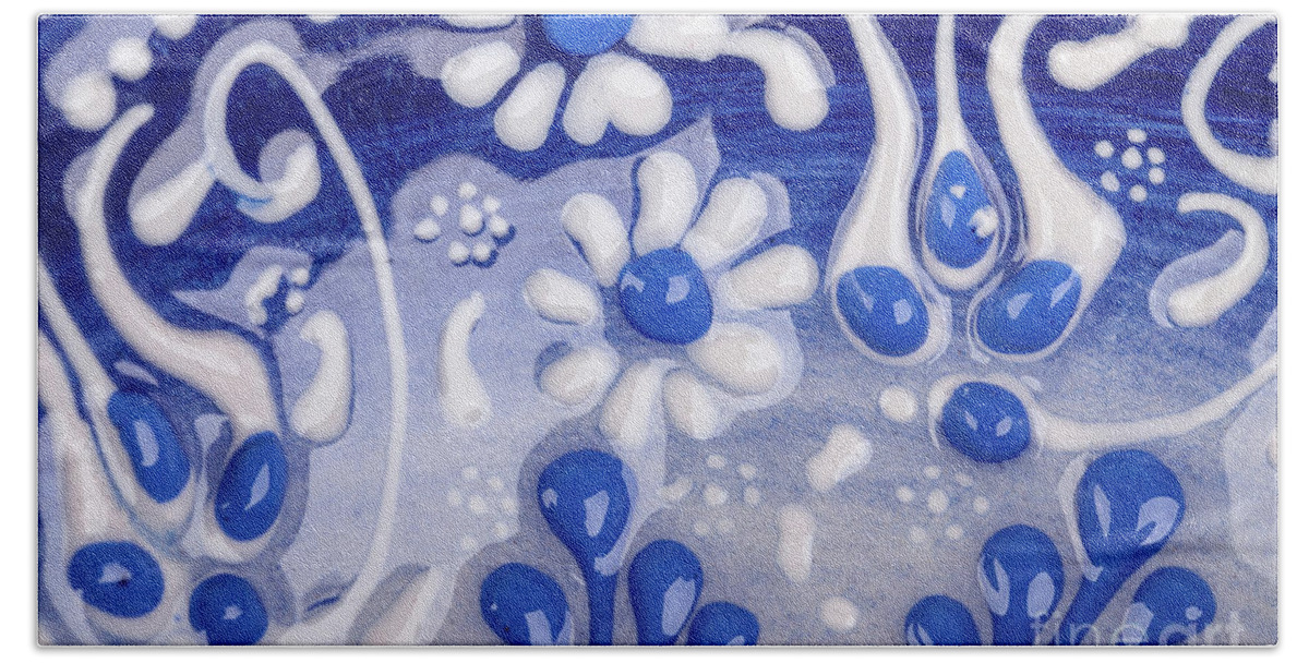 Pot Bath Towel featuring the photograph Glazed pot ceramic pattern close up by Simon Bratt