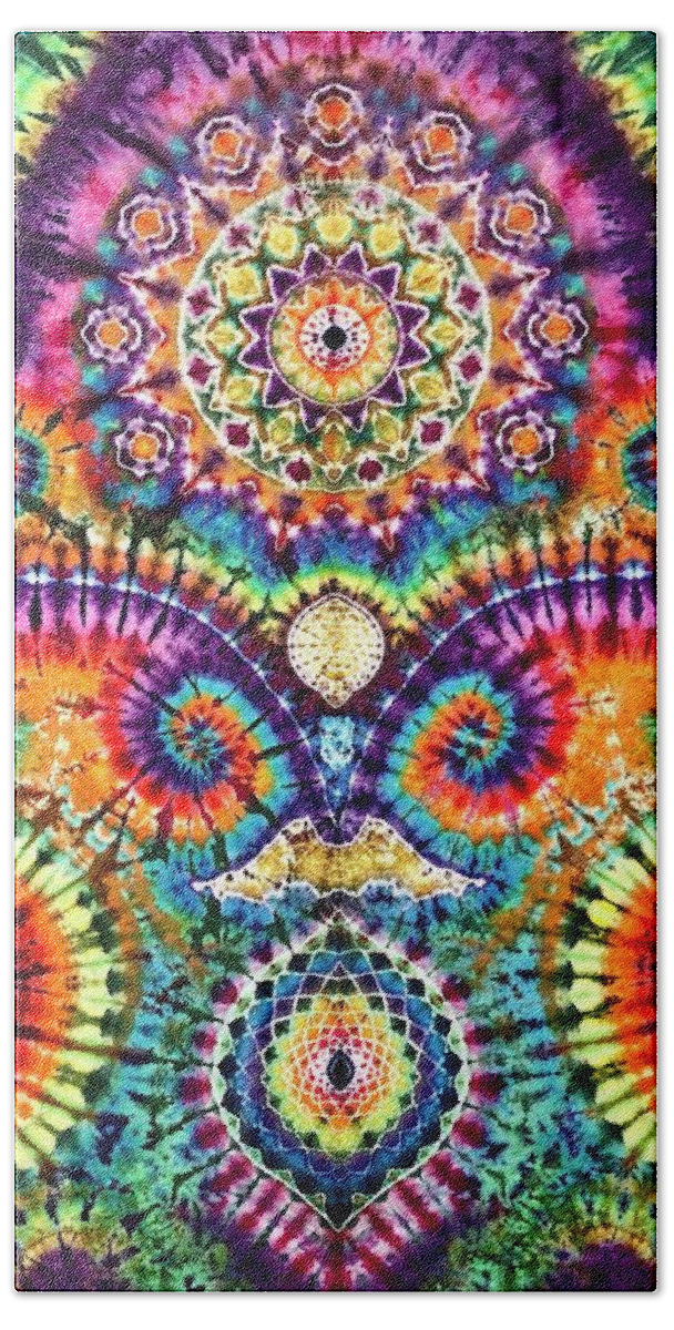 Ice Dyed Tapestries Bath Sheet featuring the tapestry - textile Going round and round by Rob Norwood