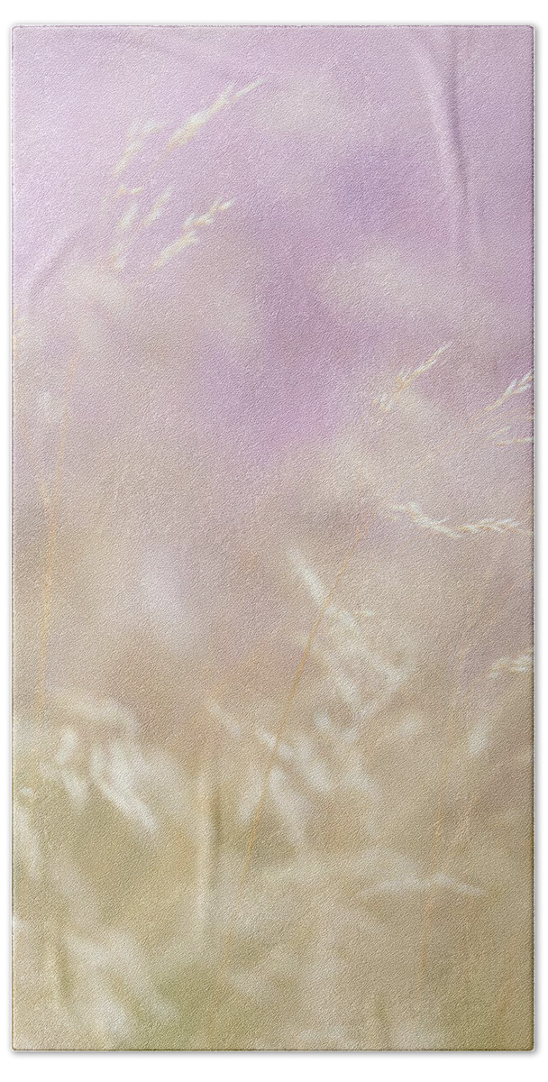 Nature Bath Towel featuring the photograph Golden grasses and purple heather swaying in the breeze by Anita Nicholson