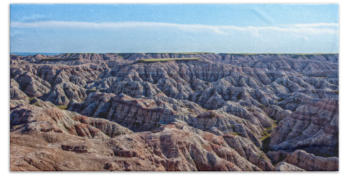 Golf Hand Towel featuring the photograph Golfing Badlands by Chris Spencer