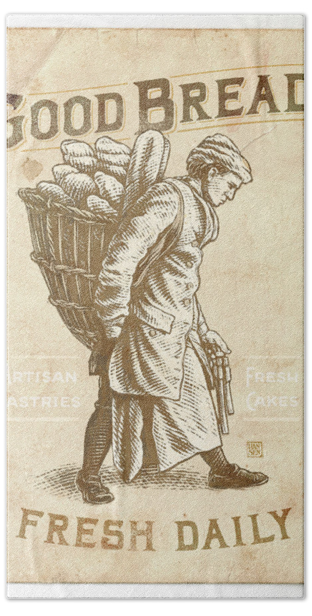 Scratchboard Hand Towel featuring the drawing Good Bread by Clint Hansen