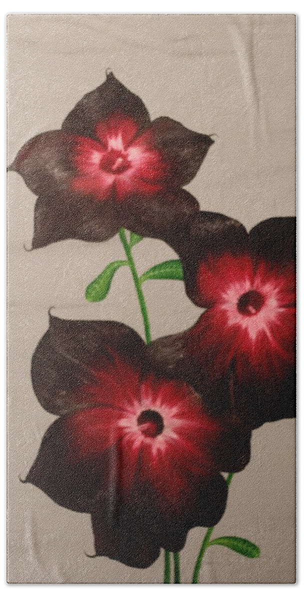 Flowers Bath Towel featuring the painting Goodnight Flower by Berlynn