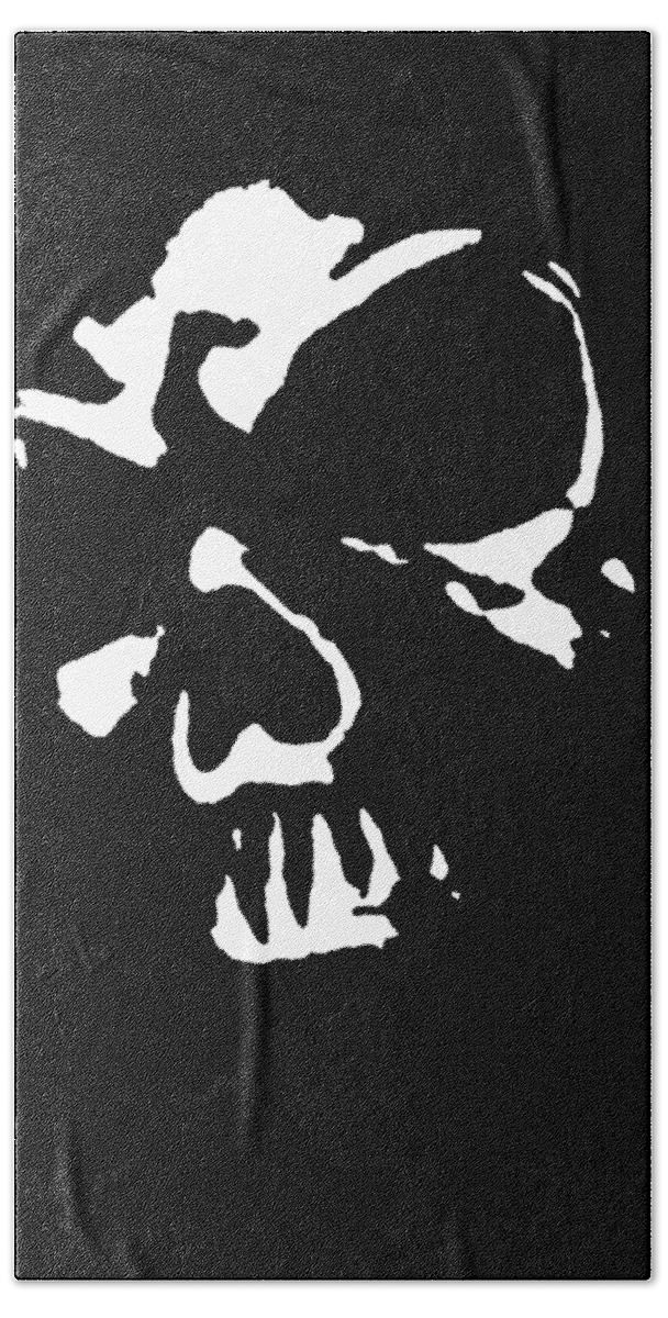 Skull Bath Towel featuring the digital art Goth Dark Skull Graphic by Roseanne Jones