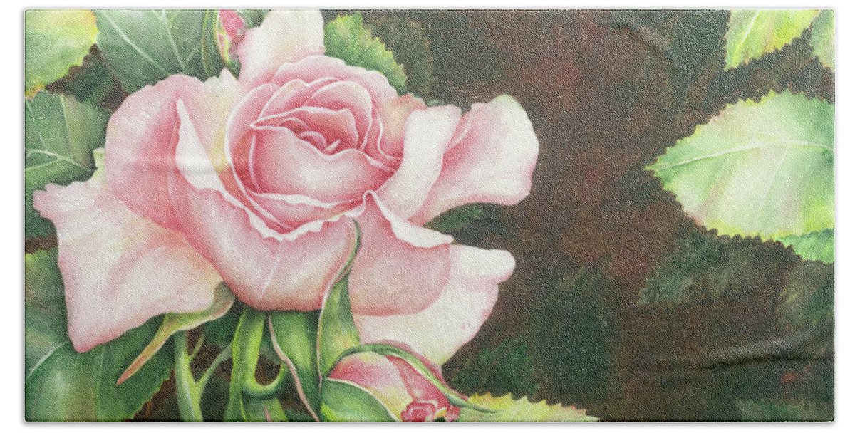 Rose Bath Towel featuring the painting Grace by Lori Taylor