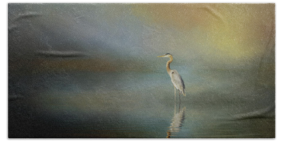 Great Blue Heron Hand Towel featuring the photograph Great Blue Heron by Randall Allen