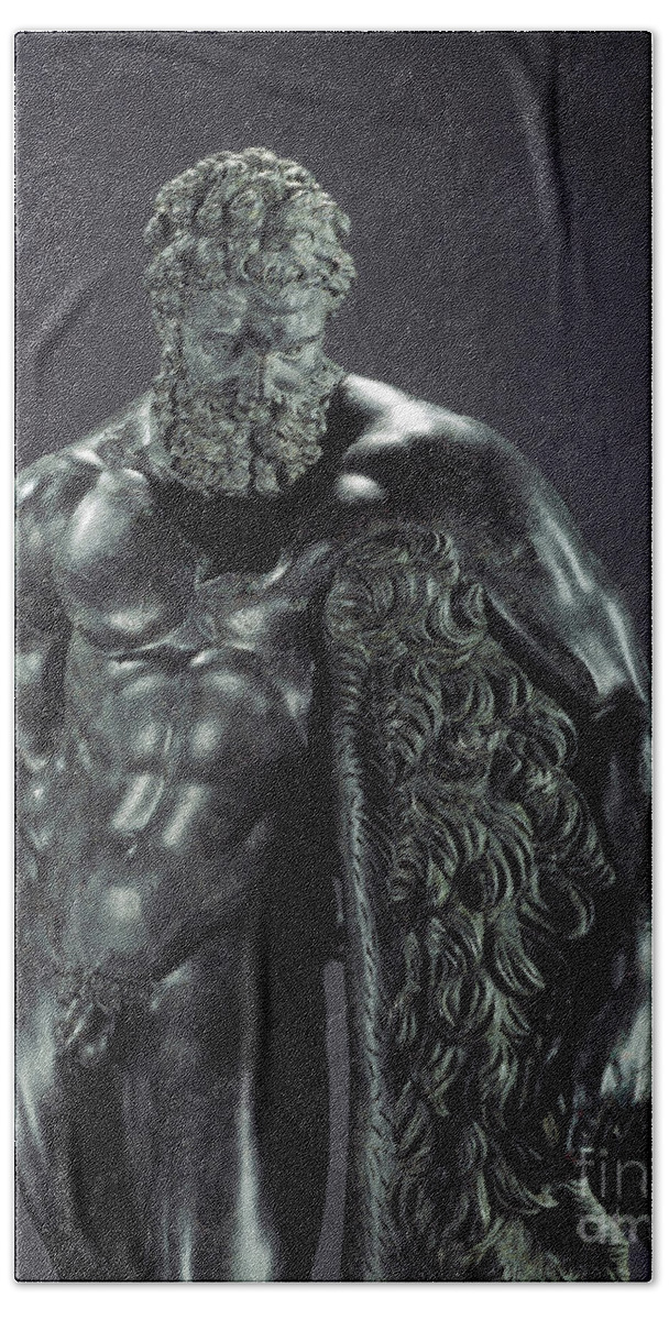 Greek Hand Towel featuring the photograph Greek Art, Heracles At Rest by Greek School