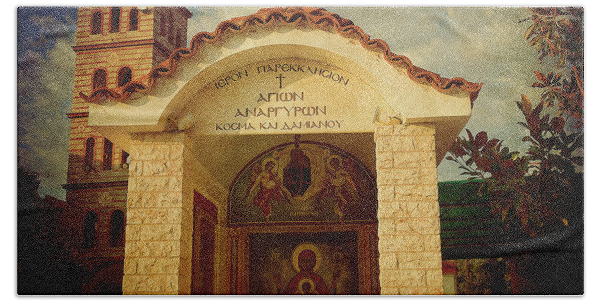 Greece Hand Towel featuring the photograph Greek Church by Milena Ilieva