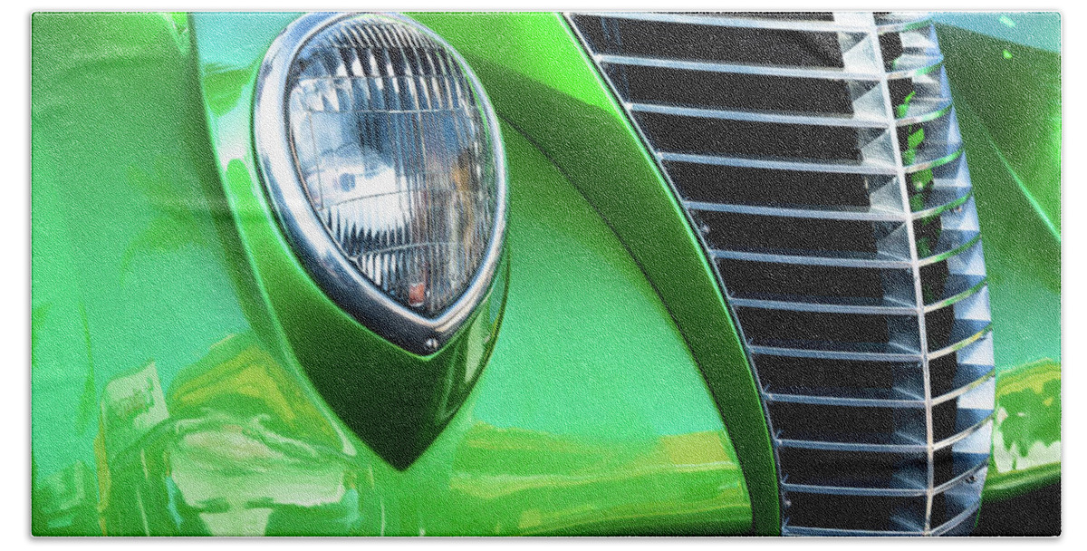 Custom Cars Bath Towel featuring the photograph Green Machine by Mike Long