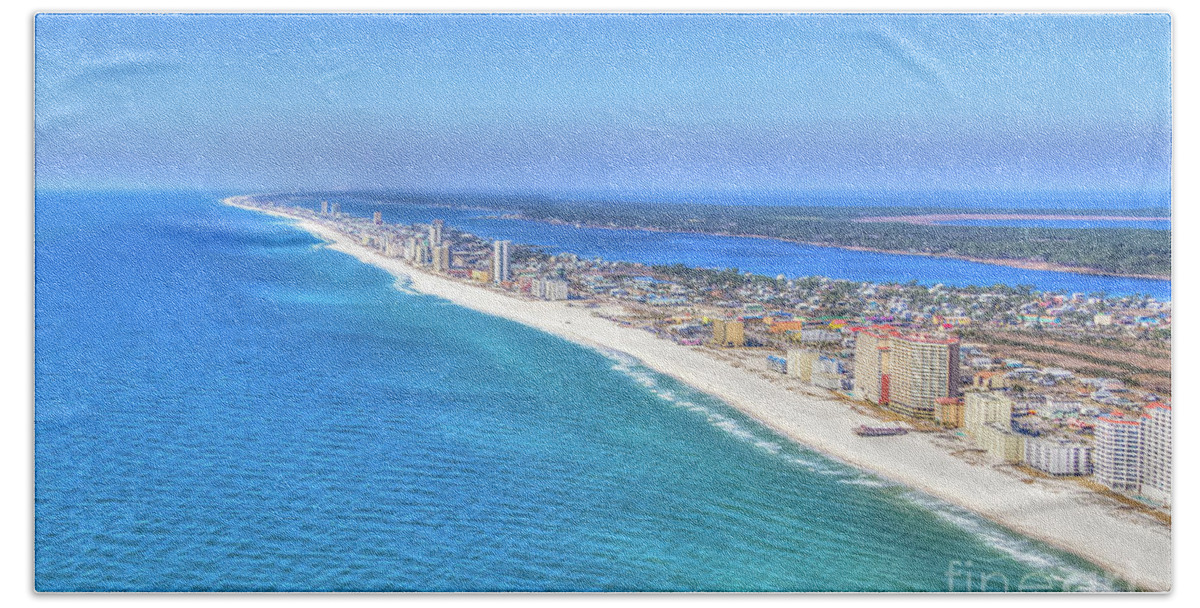 Gulf Shores Bath Towel featuring the photograph Gulf Shores Beaches 1335 Tonemapped by Gulf Coast Aerials -