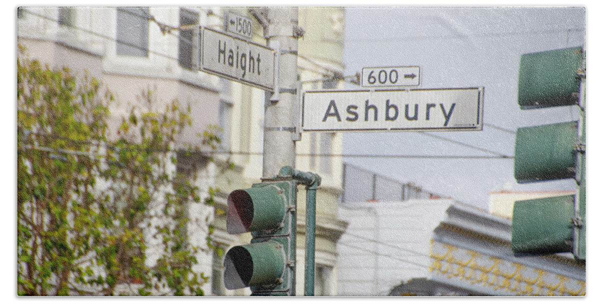 Haight Hand Towel featuring the photograph Haight - Ashbury - San Francisco by Bill Cannon