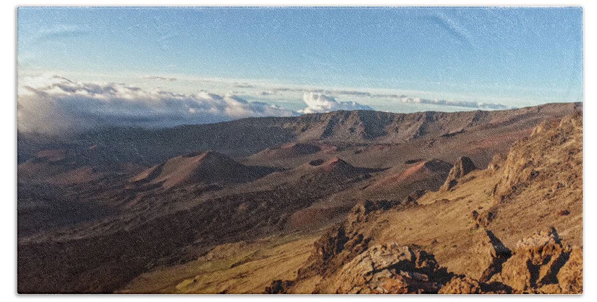 Haleakalā Crater Hand Towel featuring the photograph Haleakala Crater by Chris Spencer