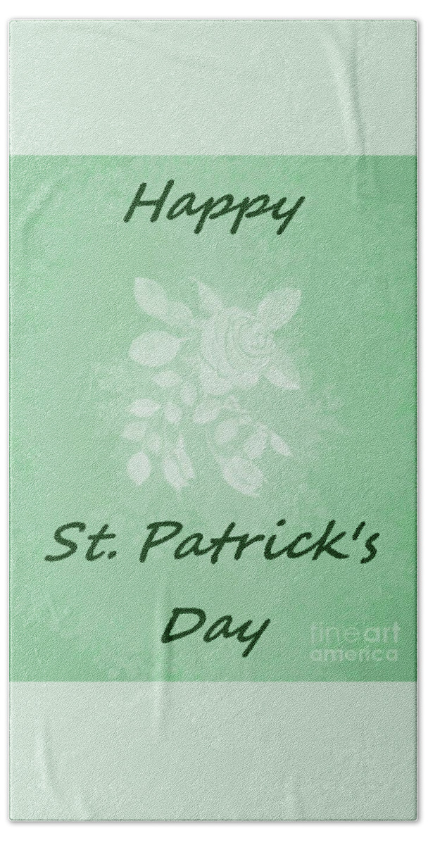 St. Patrick's Day Bath Towel featuring the digital art Happy St. Patrick's Day Holiday Card by Delynn Addams