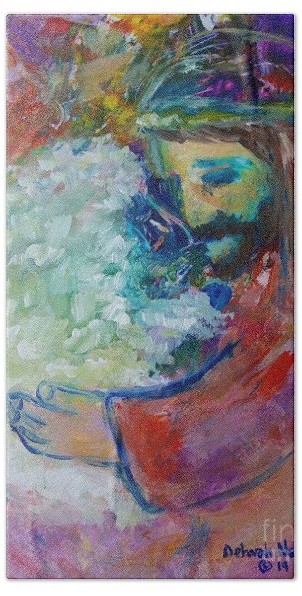 Jesus Bath Towel featuring the painting He Came After The One by Deborah Nell