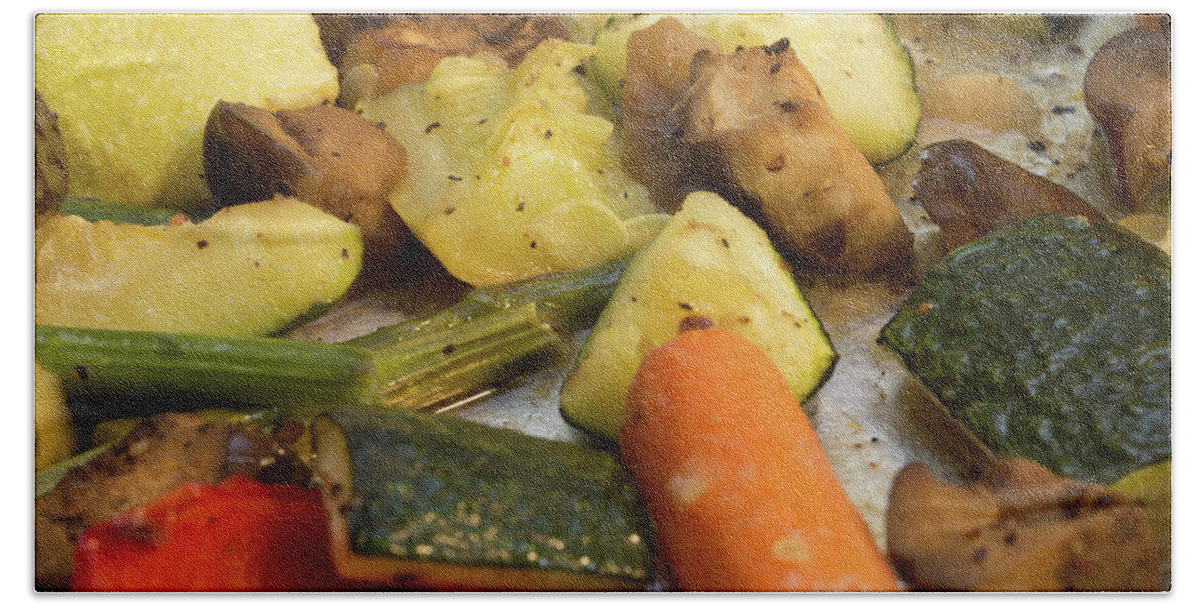 Indian Bath Towel featuring the photograph Healthy roasted vegetables by Kyle Lee