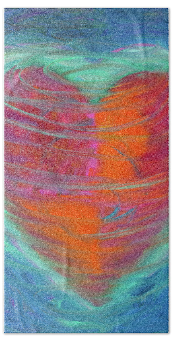 Heart Bath Towel featuring the painting Heart and Soul Number three by Kerima Swain