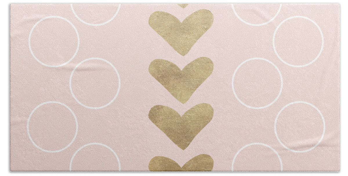 Hearts Bath Sheet featuring the painting Hearts And O's by Sd Graphics Studio