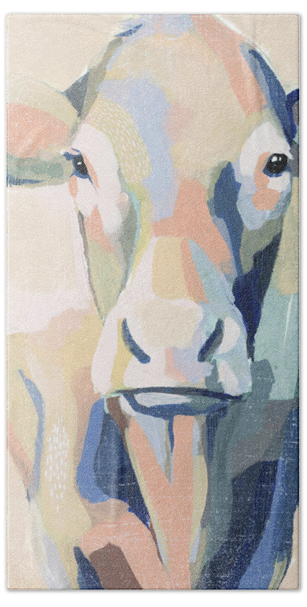 Animals & Nature+farm+cows & Sheep Hand Towel featuring the painting Hertford Holstein II by Grace Popp
