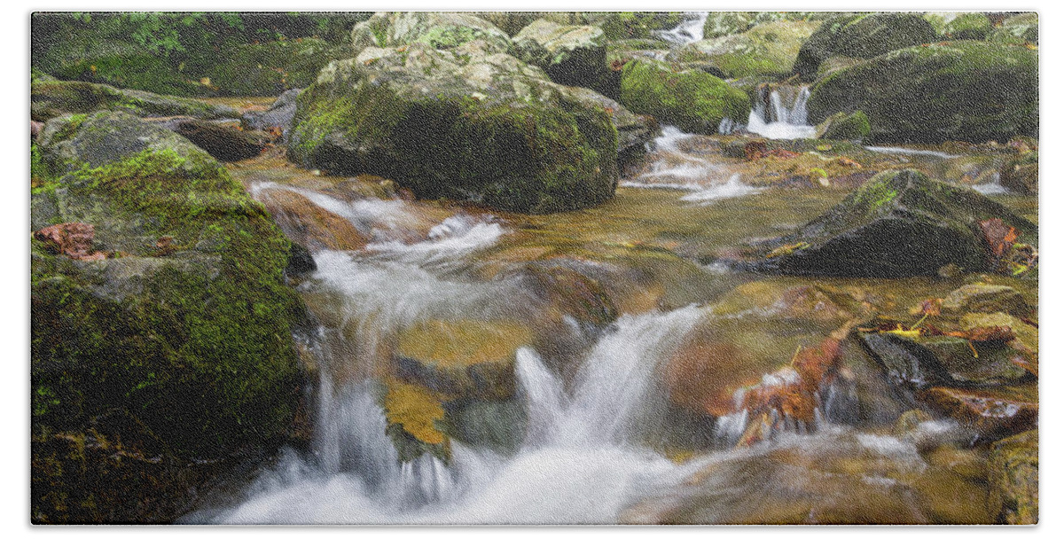 Waterfall Bath Towel featuring the photograph Hogcamp Branch Falls I by William Dickman