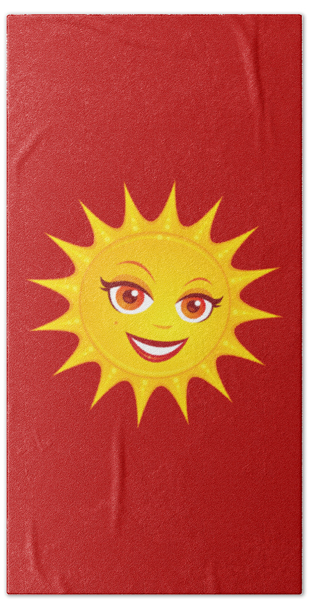 Beach Hand Towel featuring the digital art Hot Summer Sun by John Schwegel