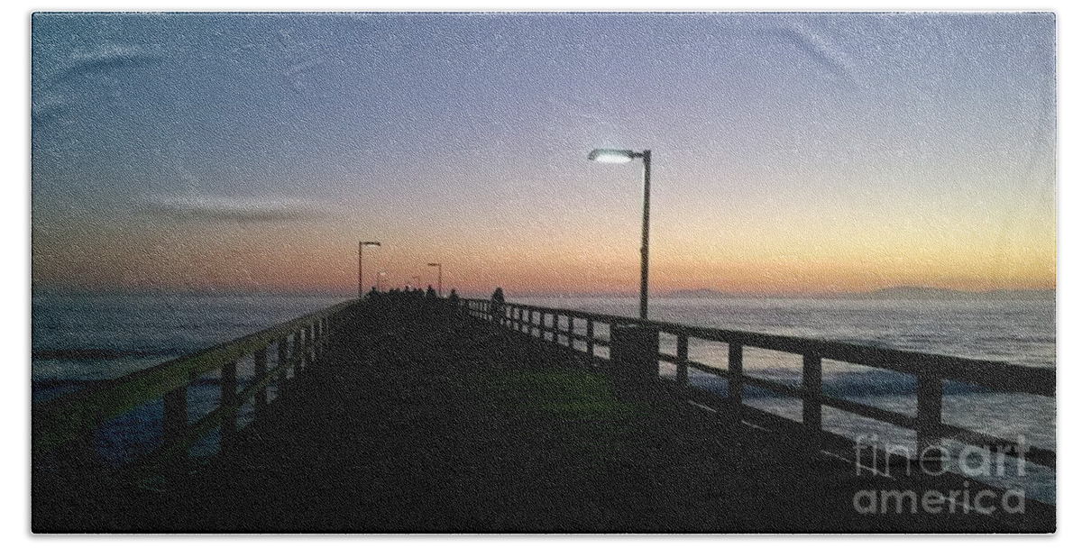 Pier Hand Towel featuring the photograph Fishing Pier at Dusk by Lee Antle