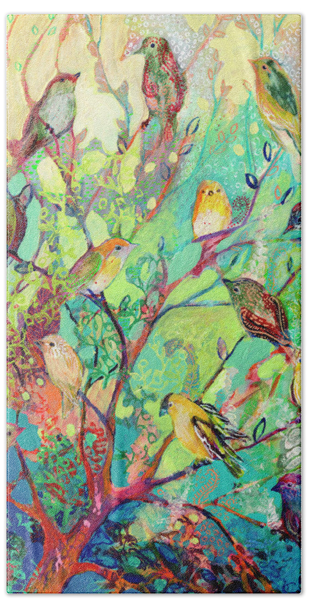 Bird Bath Sheet featuring the painting I Am the Place of Refuge by Jennifer Lommers