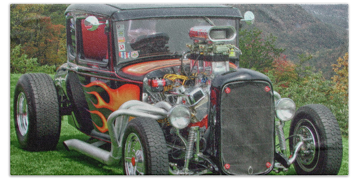 Model A Bath Towel featuring the photograph I was drivin' that Model A by Michael Frank