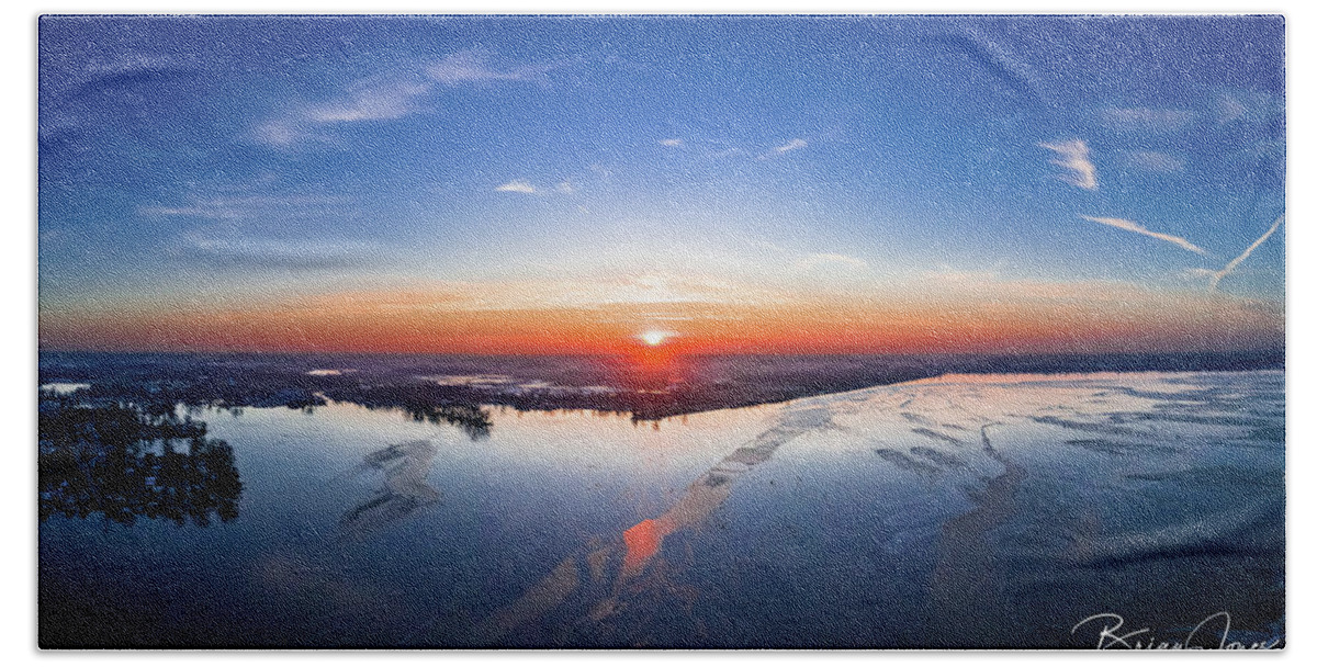  Bath Towel featuring the photograph Icy Sunset by Brian Jones