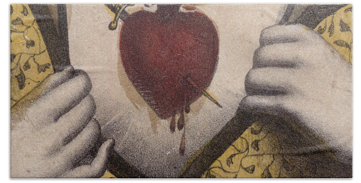 Sacred Hand Towel featuring the painting Immaculate Heart Of Mary, Religious Image Of The Sacred Heart Of Mary, Detail by European School