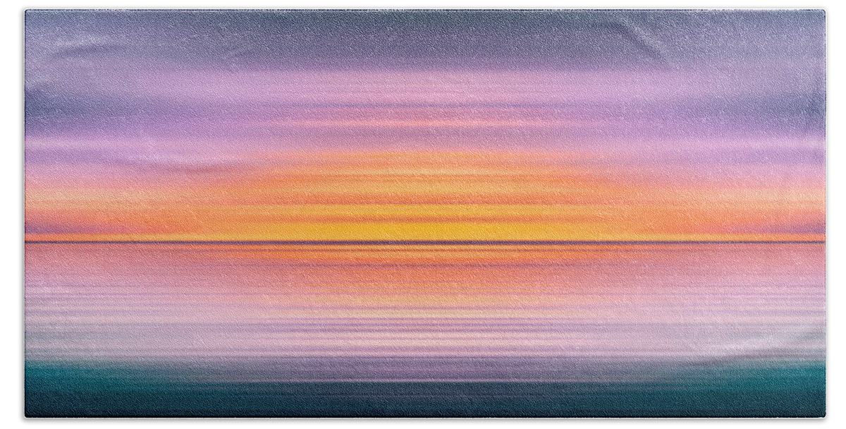 India Bath Towel featuring the mixed media India Colors - Abstract Wide Seascape by Stefano Senise