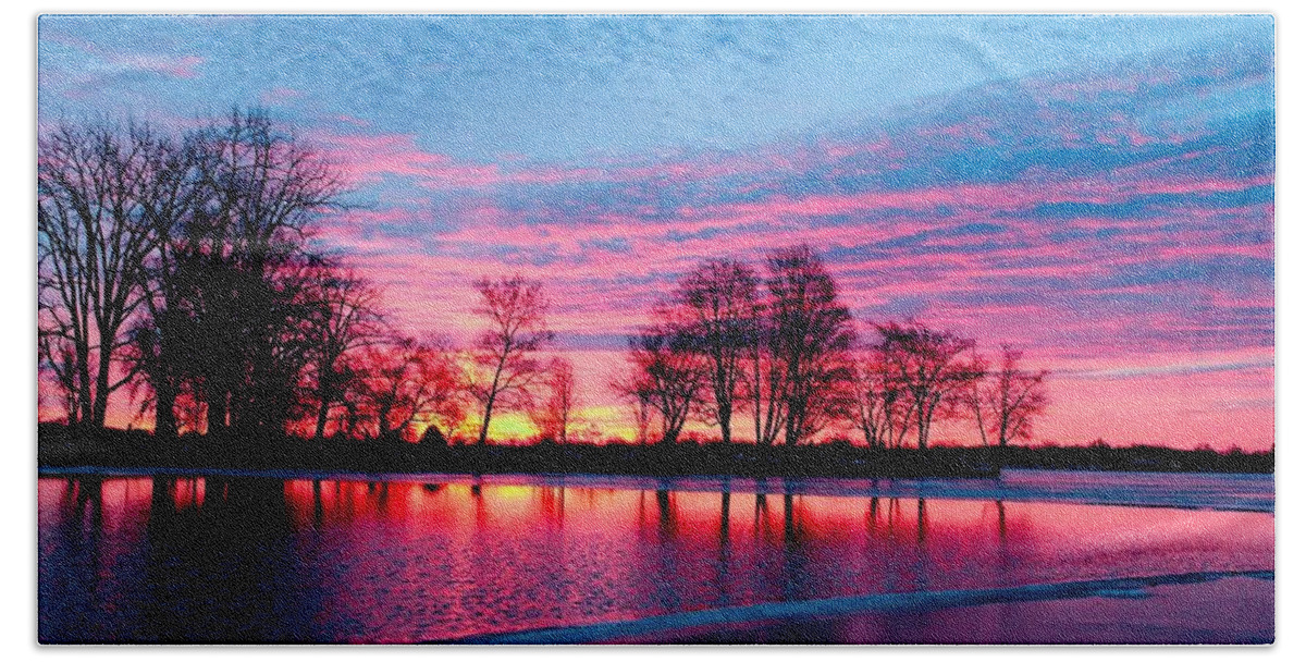  Hand Towel featuring the photograph Indian Lake Sunrise by Brian Jones