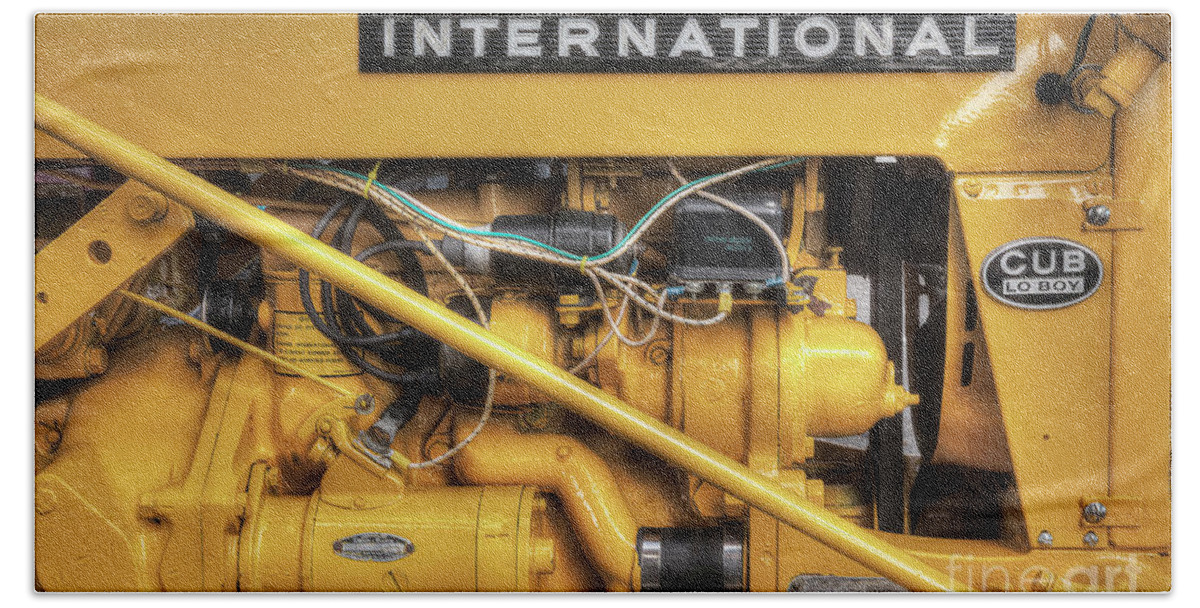 Tractor Bath Towel featuring the photograph International Cub Engine by Mike Eingle