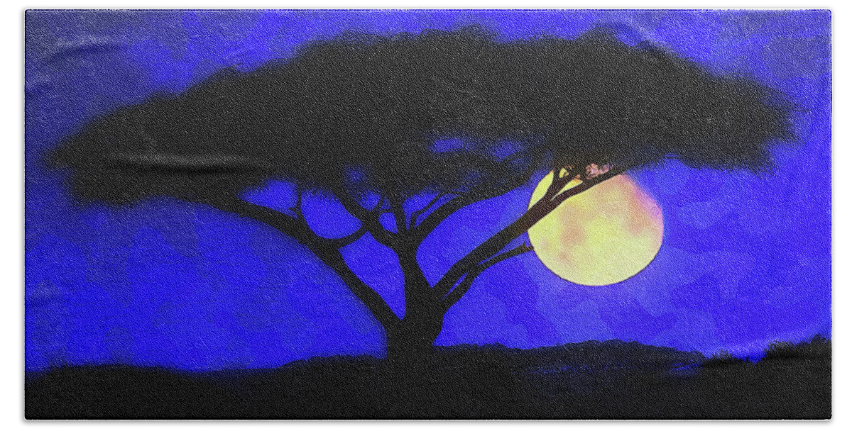 Shadow Of The Moon Bath Towel featuring the painting Into the Wild - 04 by AM FineArtPrints