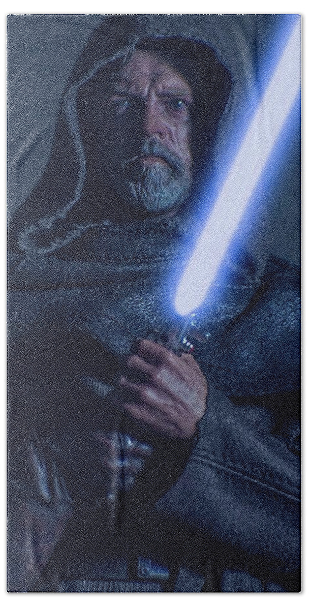 Luke Skywalker Bath Towel featuring the digital art Jedi Master Luke by Jeremy Guerin